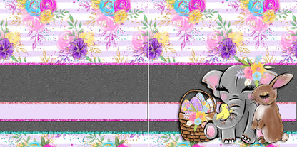 Hoppy Easter EZ Background Pages -  Digital Bundle - 10 Digital Scrapbook Pages - INSTANT DOWNLOAD