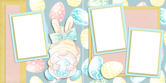 Easter bunny Gnome - Digital Scrapbook Pages - INSTANT DOWNLOAD
