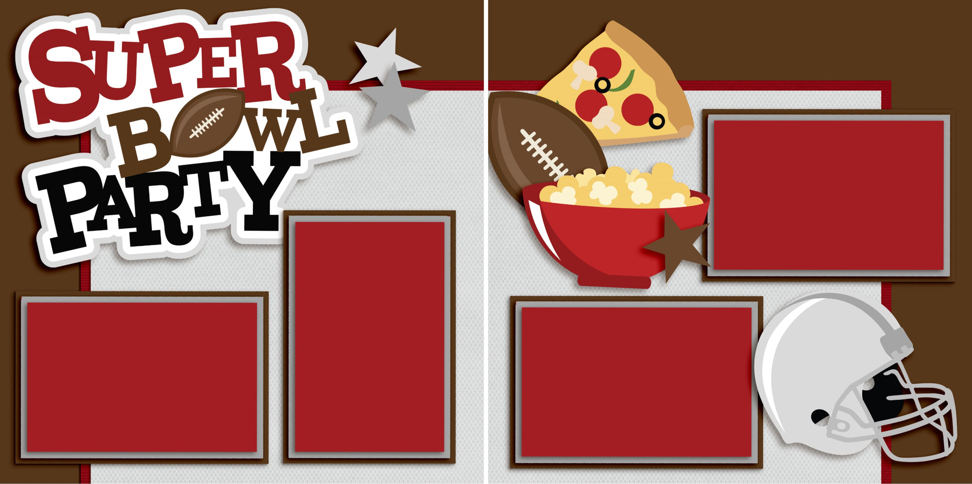 Superbowl Party - 2580 - EZscrapbooks Scrapbook Layouts Sports