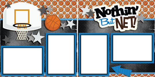 Nothin' But Net Blue - Digital Scrapbook Pages - INSTANT DOWNLOAD - EZscrapbooks Scrapbook Layouts basketall, Sports
