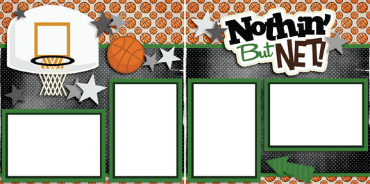 Nothin But Net Green - Digital Scrapbook Pages - INSTANT DOWNLOAD - EZscrapbooks Scrapbook Layouts basketball, Sports