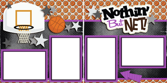 Nothin But Net Purple - Digital Scrapbook Pages - INSTANT DOWNLOAD - EZscrapbooks Scrapbook Layouts basketball, Sports
