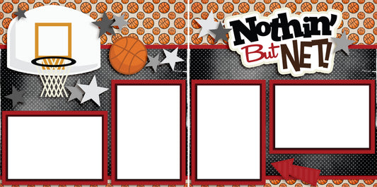Nothin But Net Red - Digital Scrapbook Pages - INSTANT DOWNLOAD - EZscrapbooks Scrapbook Layouts basketball, Sports