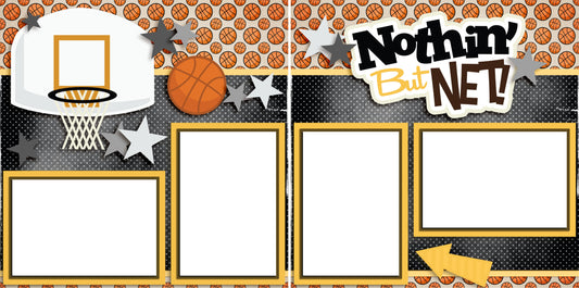 Nothin But Net Yellow - Digital Scrapbook Pages - INSTANT DOWNLOAD - EZscrapbooks Scrapbook Layouts basketball, Sports