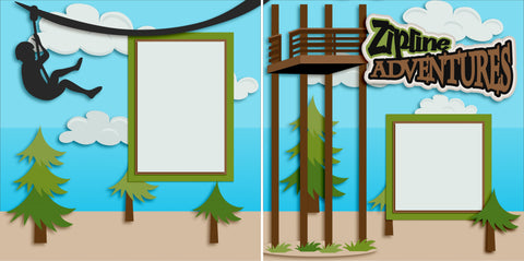 Ziplining Adventure - 2582 - EZscrapbooks Scrapbook Layouts Vacation