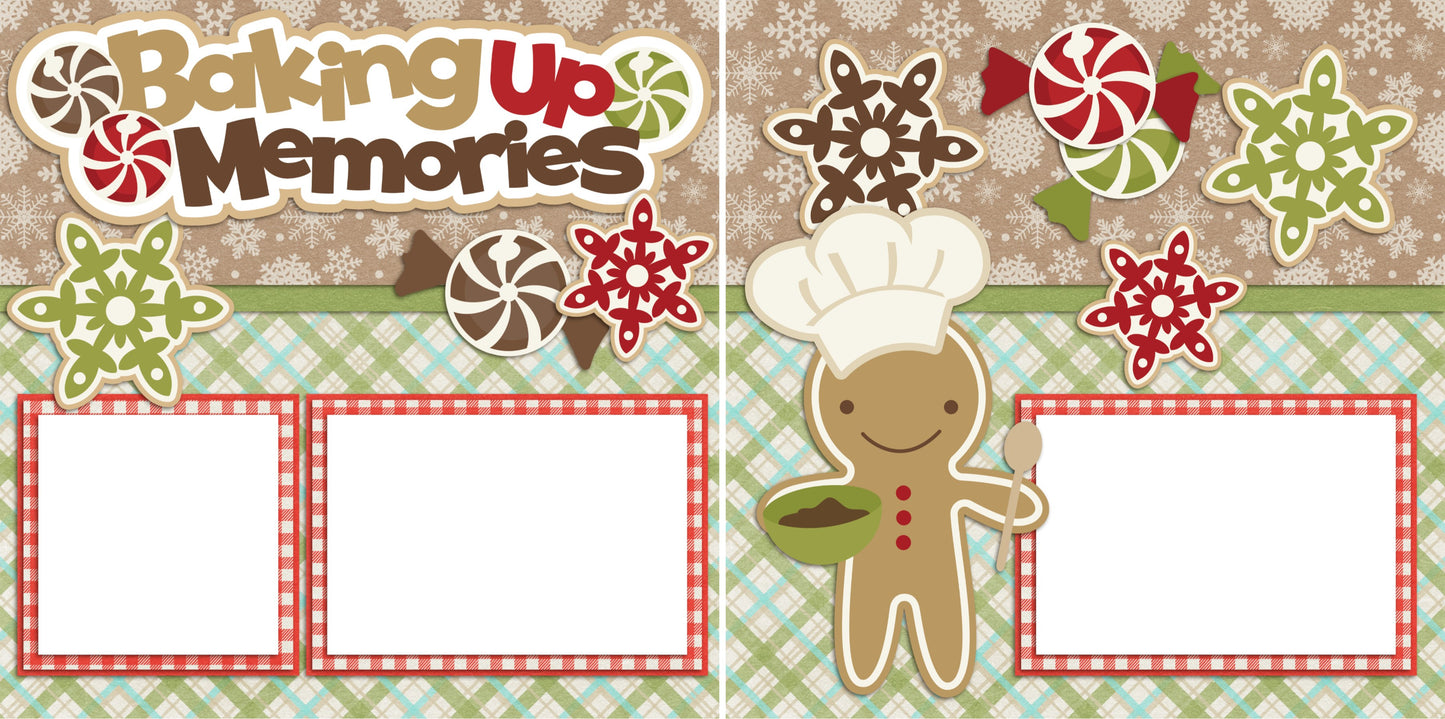 Baking Up Memories - Digital Scrapbook Pages - INSTANT DOWNLOAD - EZscrapbooks Scrapbook Layouts Christmas
