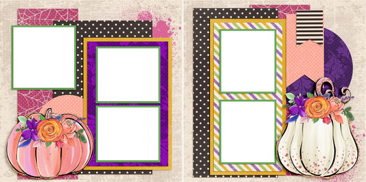 Pretty Pumpkins - Digital Scrapbook Pages - INSTANT DOWNLOAD - EZscrapbooks Scrapbook Layouts boo, halloween, spooky