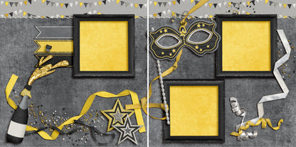 New Year's Party - 4452 - EZscrapbooks Scrapbook Layouts New Year's