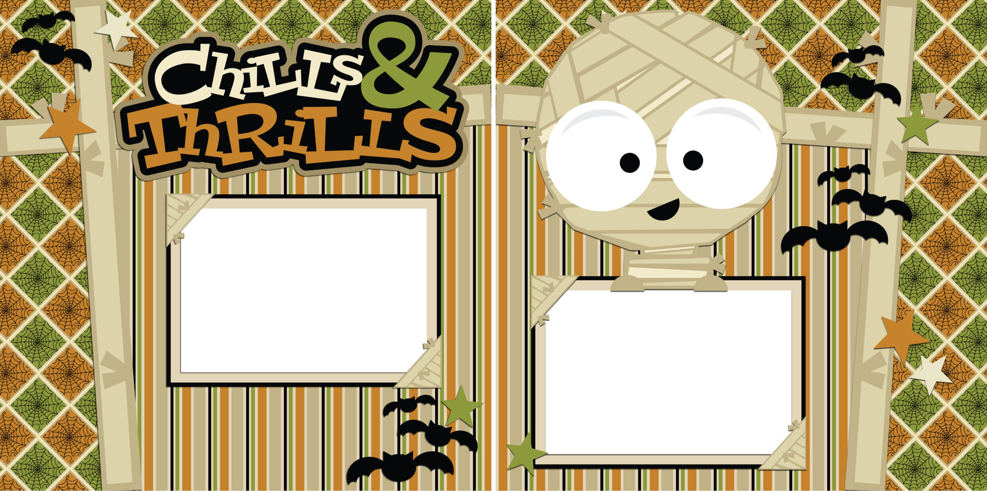 Chills & Thrills - Digital Scrapbook Pages - INSTANT DOWNLOAD - EZscrapbooks Scrapbook Layouts Halloween