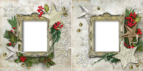 Stars & Snowflakes - Digital Scrapbook Pages - INSTANT DOWNLOAD - EZscrapbooks Scrapbook Layouts christmas, holiday, winter