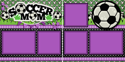 Soccer Mom Purple - 3302 - EZscrapbooks Scrapbook Layouts soccer, Sports