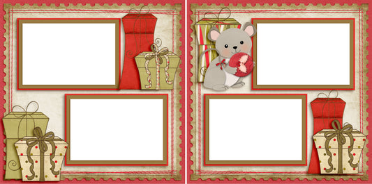 Christmas Mouse - Digital Scrapbook Pages - INSTANT DOWNLOAD - EZscrapbooks Scrapbook Layouts Christmas