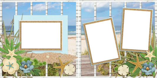 Beach Breezes - Digital Scrapbook Pages - INSTANT DOWNLOAD - EZscrapbooks Scrapbook Layouts Beach - Tropical, Summer