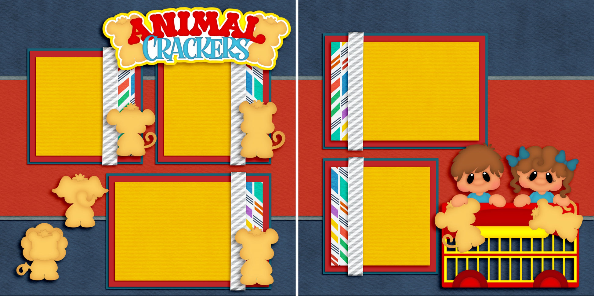 Animal Crackers - 3436 - EZscrapbooks Scrapbook Layouts Baby - Toddler, Foods, Kids