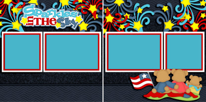 Sparkles in the Sky - 2819 - EZscrapbooks Scrapbook Layouts July 4th - Patriotic