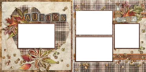 Autumn - Digital Scrapbook Pages - INSTANT DOWNLOAD - EZscrapbooks Scrapbook Layouts Fall - Autumn
