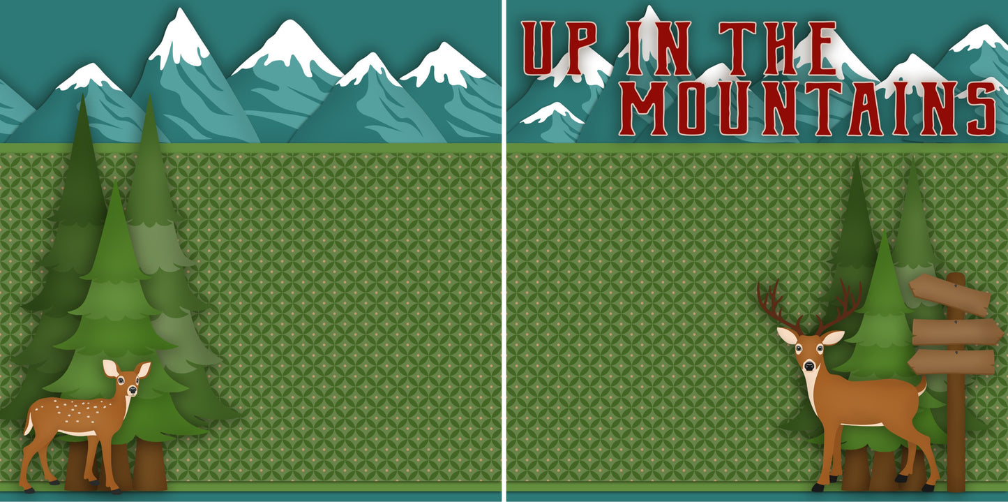 Up in the Mountains NPM - 2331 - EZscrapbooks Scrapbook Layouts Camping - Hiking, Hunting - Fishing