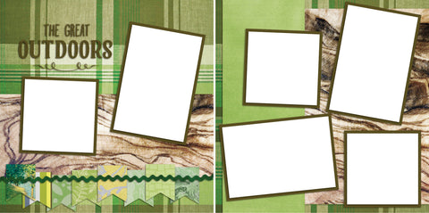 Great Outoors - Digital Scrapbook Pages - INSTANT DOWNLOAD - EZscrapbooks Scrapbook Layouts Camping - Hiking, Hunting - Fishing