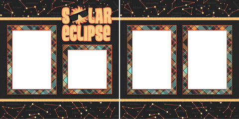 Solar Eclipse Black - Digital Scrapbook Pages - INSTANT DOWNLOAD - EZscrapbooks Scrapbook Layouts Other