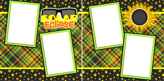 Solar Eclipse Green - Digital Scrapbook Pages - INSTANT DOWNLOAD - EZscrapbooks Scrapbook Layouts Other