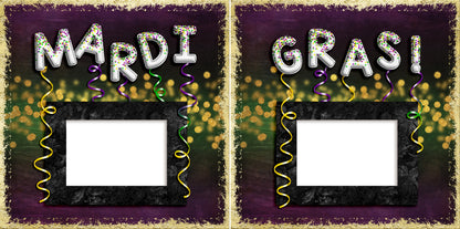 Mardi Gras Bling EZ Quick Pages -  Digital Bundle - 10 Digital Scrapbook Pages - INSTANT DOWNLOAD