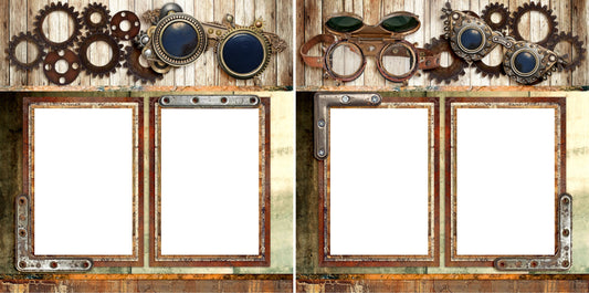 Steampunk 2 - Digital Scrapbook Pages - INSTANT DOWNLOAD - EZscrapbooks Scrapbook Layouts Steampunk