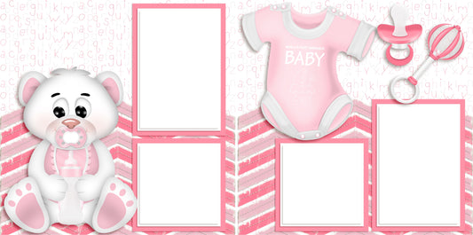 Adorable Baby Pink - Digital Scrapbook Pages - INSTANT DOWNLOAD - 2019 - EZscrapbooks Scrapbook Layouts Baby - Toddler