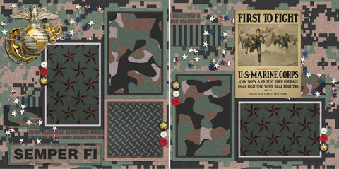 Marine Corps - 159 - EZscrapbooks Scrapbook Layouts Military