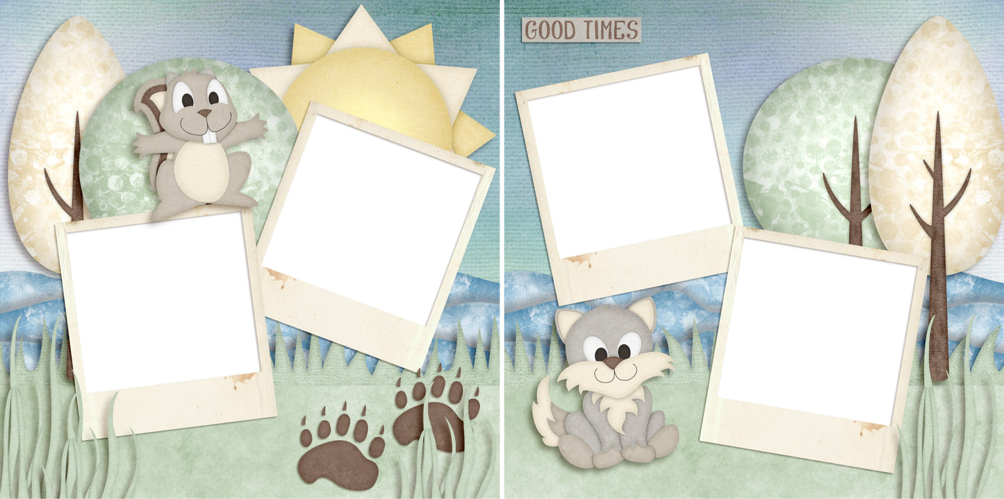 Good Times - Digital Scrapbook Pages - INSTANT DOWNLOAD - 2019 - EZscrapbooks Scrapbook Layouts Camping - Hiking, scouting