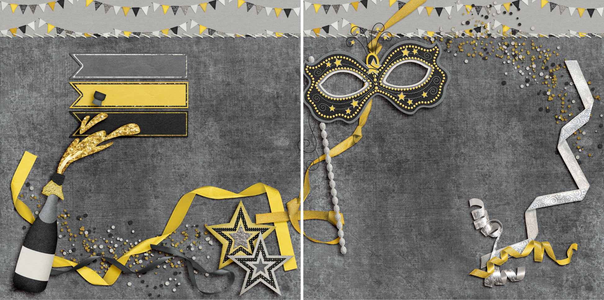 New Year's Party NPM - 4453 - EZscrapbooks Scrapbook Layouts New Year's