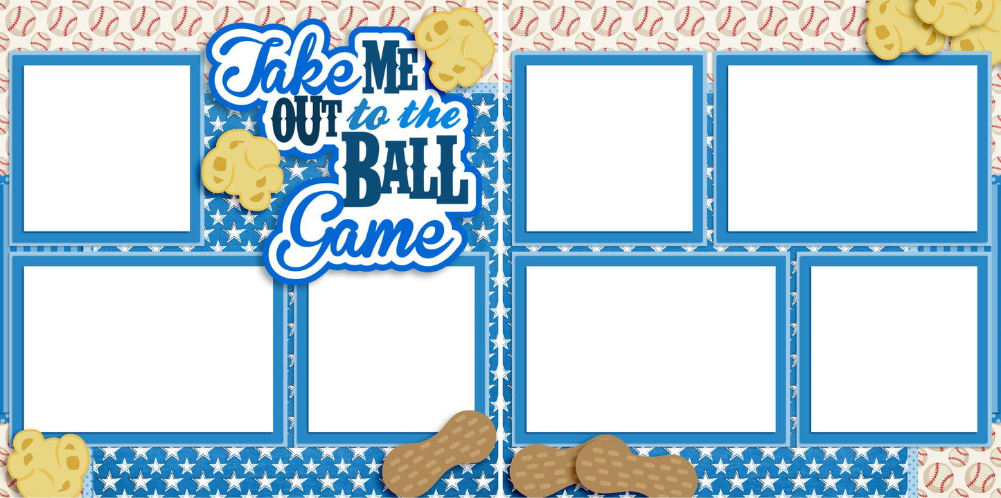 Take Me Out to the Ball Game Blue - 3228 - EZscrapbooks Scrapbook Layouts baseball, Sports