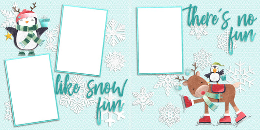 No Fun Like Snow Fun - Digital Scrapbook Pages - INSTANT DOWNLOAD - EZscrapbooks Scrapbook Layouts Christmas, holidays, santa