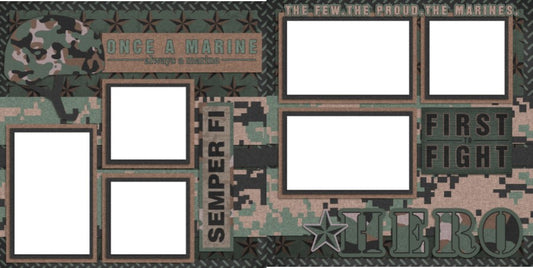 Semper Fi - Digital Scrapbook Pages - INSTANT DOWNLOAD - EZscrapbooks Scrapbook Layouts Military