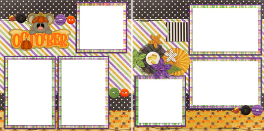 October - Digital Scrapbook Pages - INSTANT DOWNLOAD - EZscrapbooks Scrapbook Layouts Months of the Year