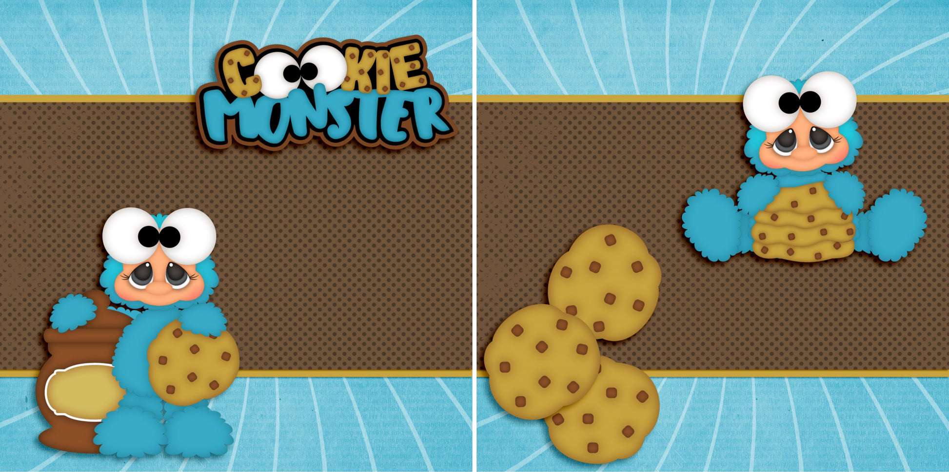 Cookie Monster NPM - 2593 - EZscrapbooks Scrapbook Layouts Characters, Kids