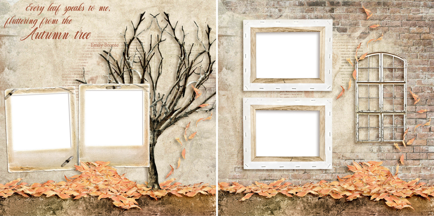 The Autumn Tree - Digital Scrapbook Pages - INSTANT DOWNLOAD - EZscrapbooks Scrapbook Layouts Fall - Autumn