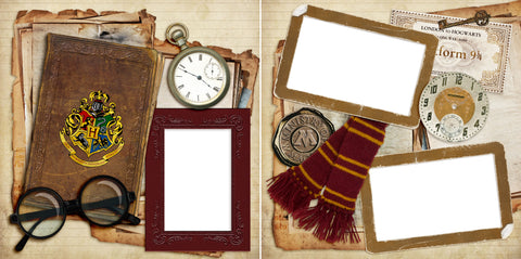 Wizard Journal - Digital Scrapbook Pages - INSTANT DOWNLOAD - EZscrapbooks Scrapbook Layouts magic, wizard
