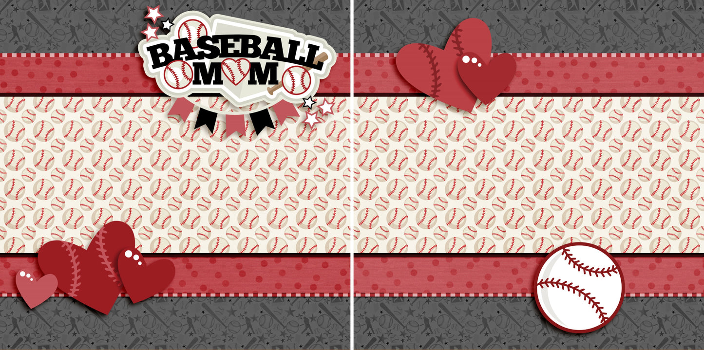 Baseball Mom Red NPM - 3247 - EZscrapbooks Scrapbook Layouts baseball, Sports