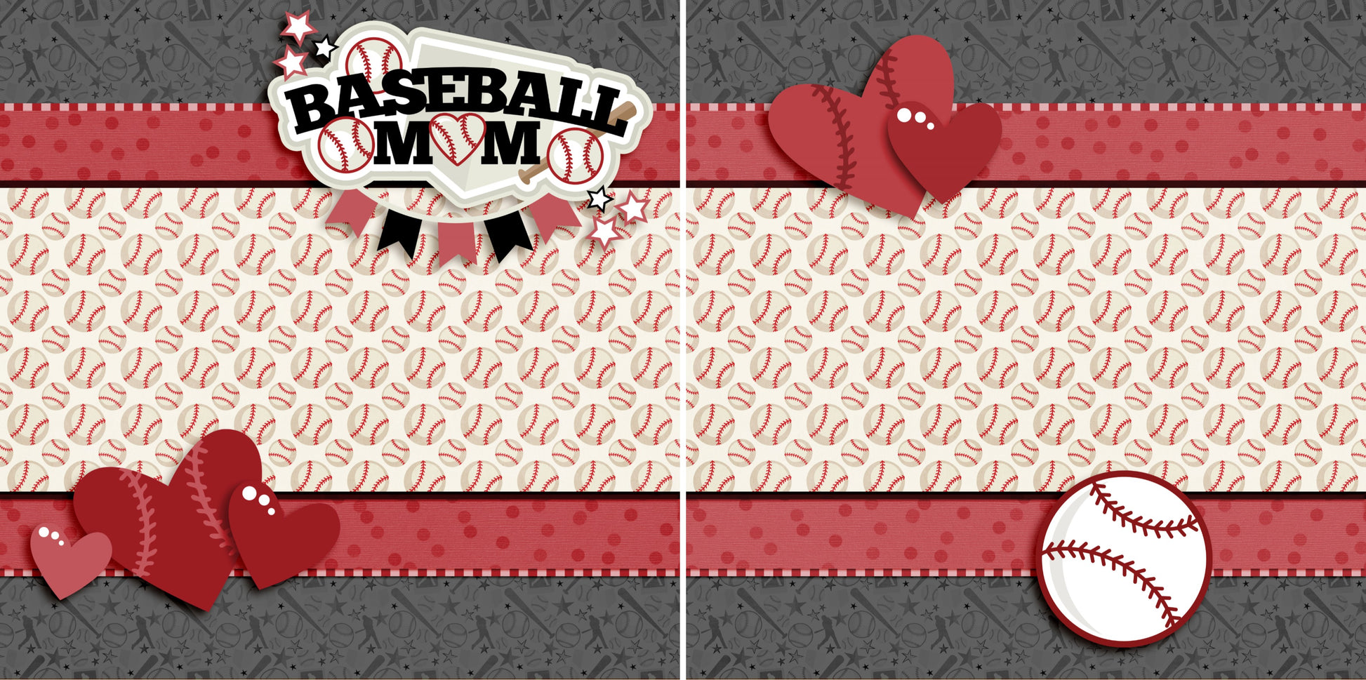 Baseball Mom Red NPM - 3247 - EZscrapbooks Scrapbook Layouts baseball, Sports