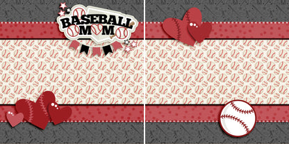 Baseball Mom Red NPM - 3247 - EZscrapbooks Scrapbook Layouts baseball, Sports