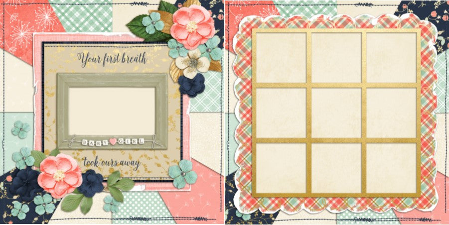 Baby Girl First Breath - 700 - EZscrapbooks Scrapbook Layouts Baby - Toddler