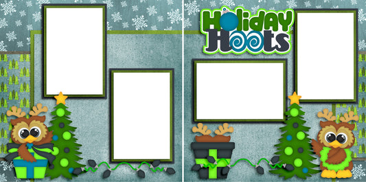 Holiday Hoots - Digital Quick Page Set - INSTANT DOWNLOAD - EZscrapbooks Scrapbook Layouts Christmas