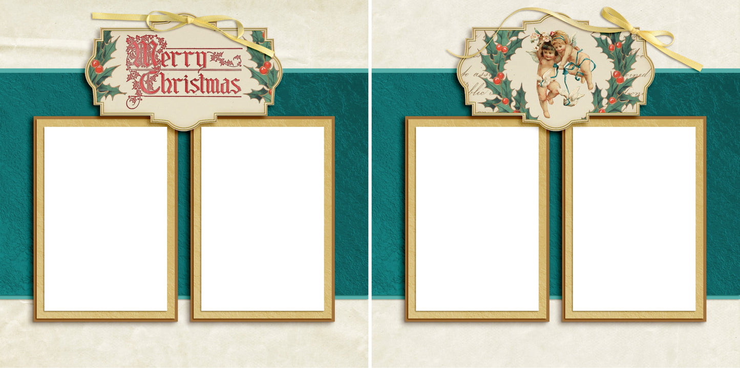 Victorian Christmas - Digital Scrapbook Pages - INSTANT DOWNLOAD - EZscrapbooks Scrapbook Layouts Christmas