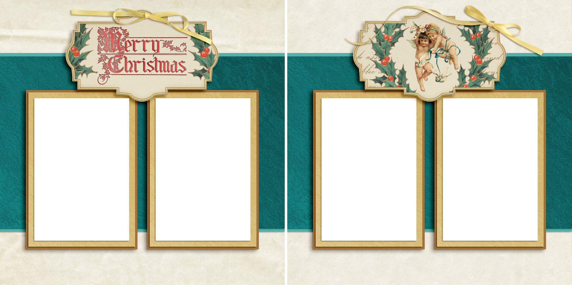 Victorian Christmas - Digital Scrapbook Pages - INSTANT DOWNLOAD - EZscrapbooks Scrapbook Layouts Christmas