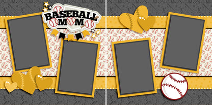 Baseball Mom Yellow - 3248 - EZscrapbooks Scrapbook Layouts baseball, Sports