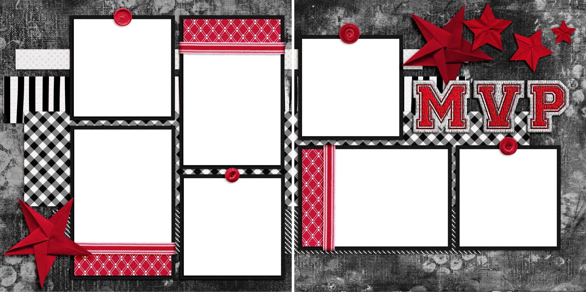 MVP - Digital Scrapbook Pages - INSTANT DOWNLOAD - EZscrapbooks Scrapbook Layouts Sports