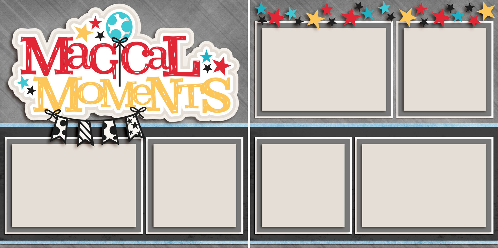 Magical Moments Banner - 2965 - EZscrapbooks Scrapbook Layouts Disney