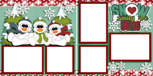 Snow Family Like Ours - Digital Scrapbook Pages - INSTANT DOWNLOAD - EZscrapbooks Scrapbook Layouts Christmas, Winter