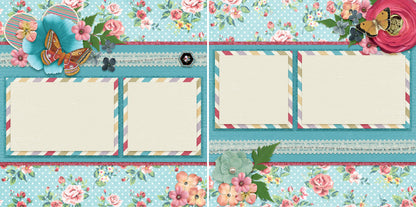 Floral - 3824 - EZscrapbooks Scrapbook Layouts Girls, Spring - Easter