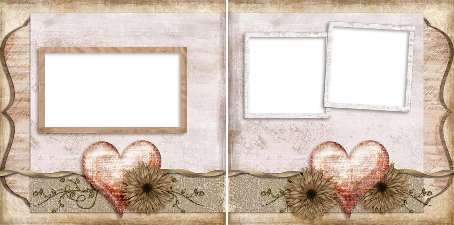 Delicate Heart - Digital Scrapbook Pages - INSTANT DOWNLOAD - EZscrapbooks Scrapbook Layouts Girls, Other